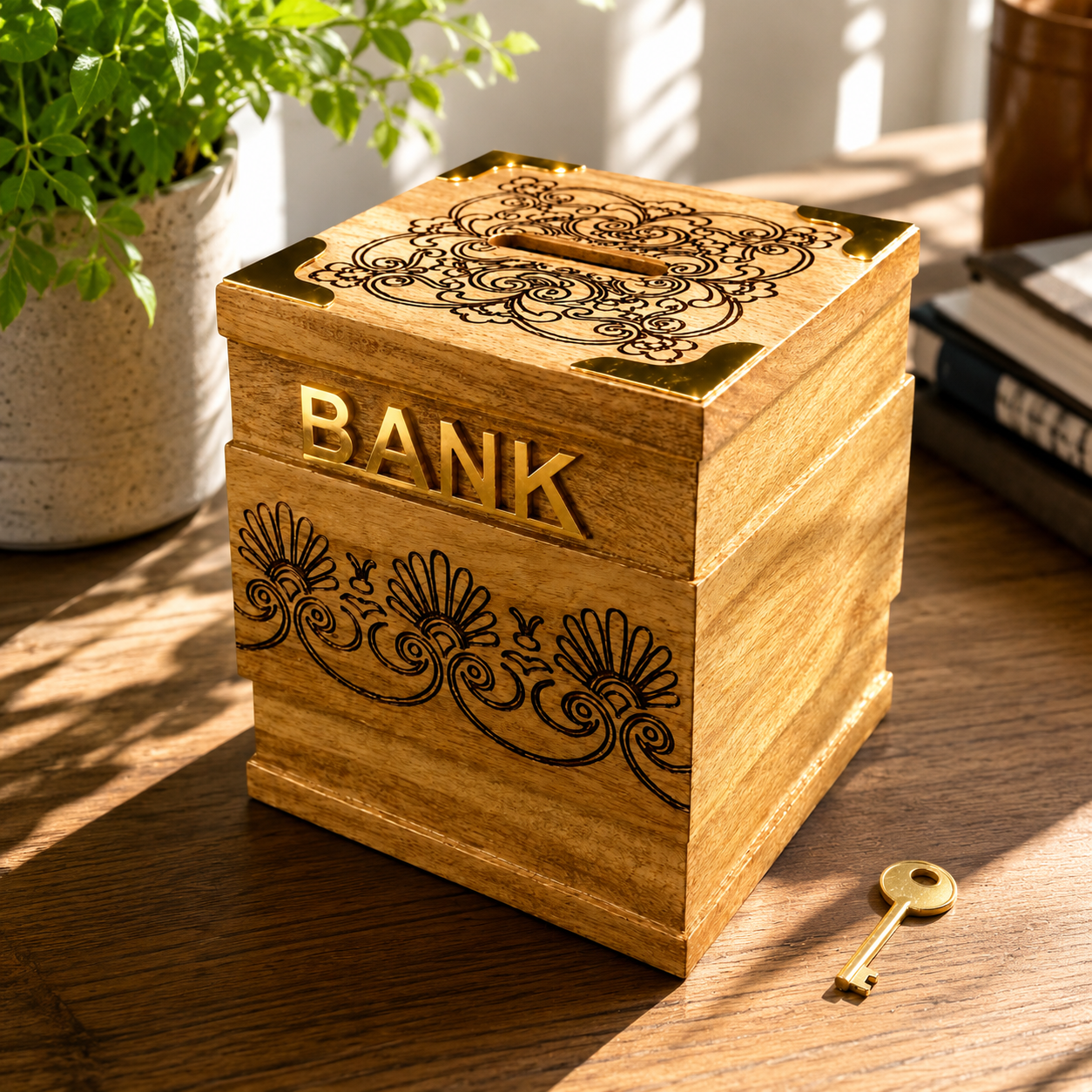 Wooden Money Bank