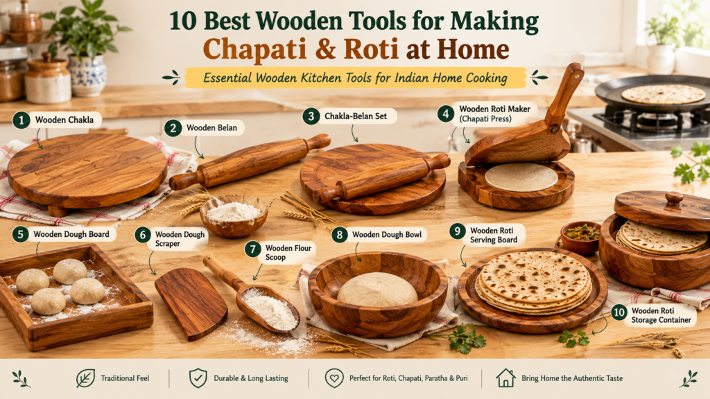 10 Best Wooden Tools for Making Chapati and Roti at Home