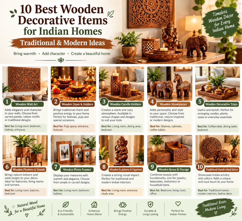 10 Best Wooden Decorative Items for Indian Homes