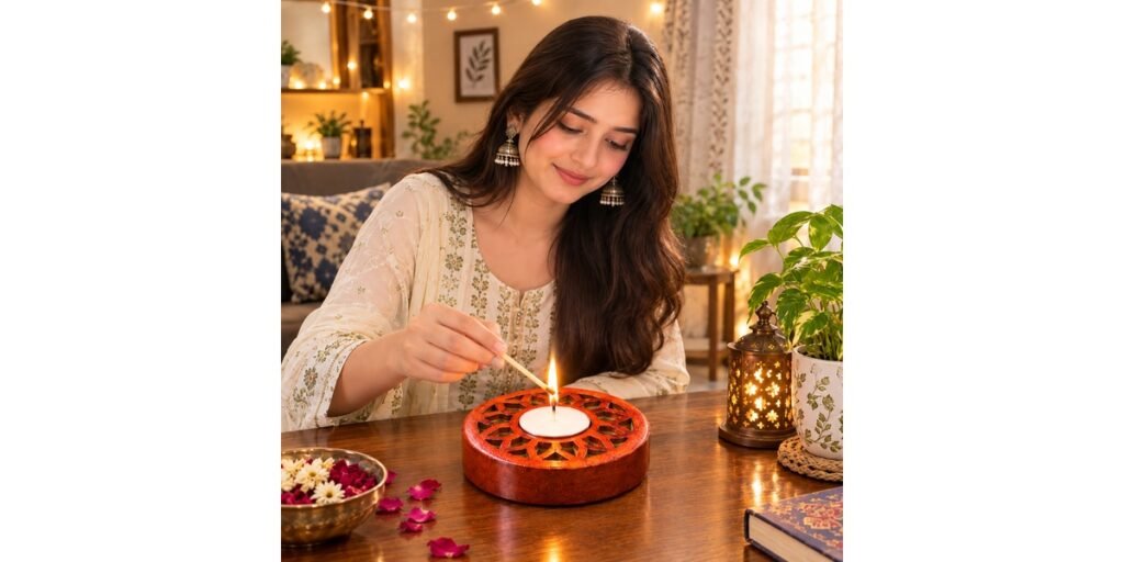 Wooden Diya for Home Decoration