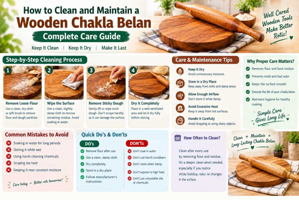 How to Clean and Maintain a Wooden Chakla Belan