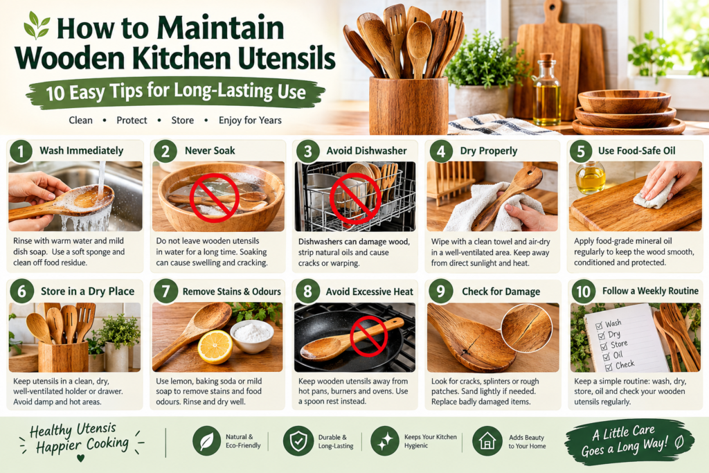 How to Maintain Wooden Kitchen Utensils