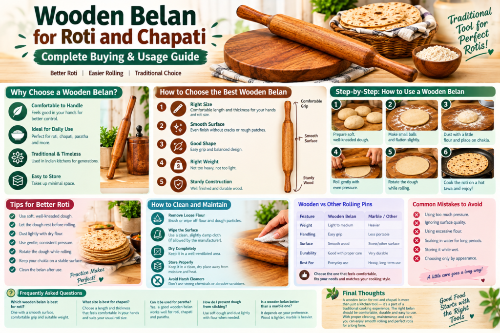 Wooden Belan for Roti and Chapati