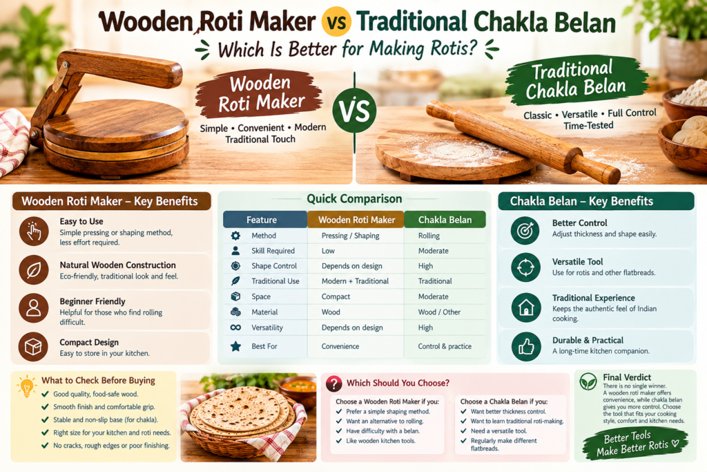 Wooden Roti Maker vs Traditional Chakla Belan