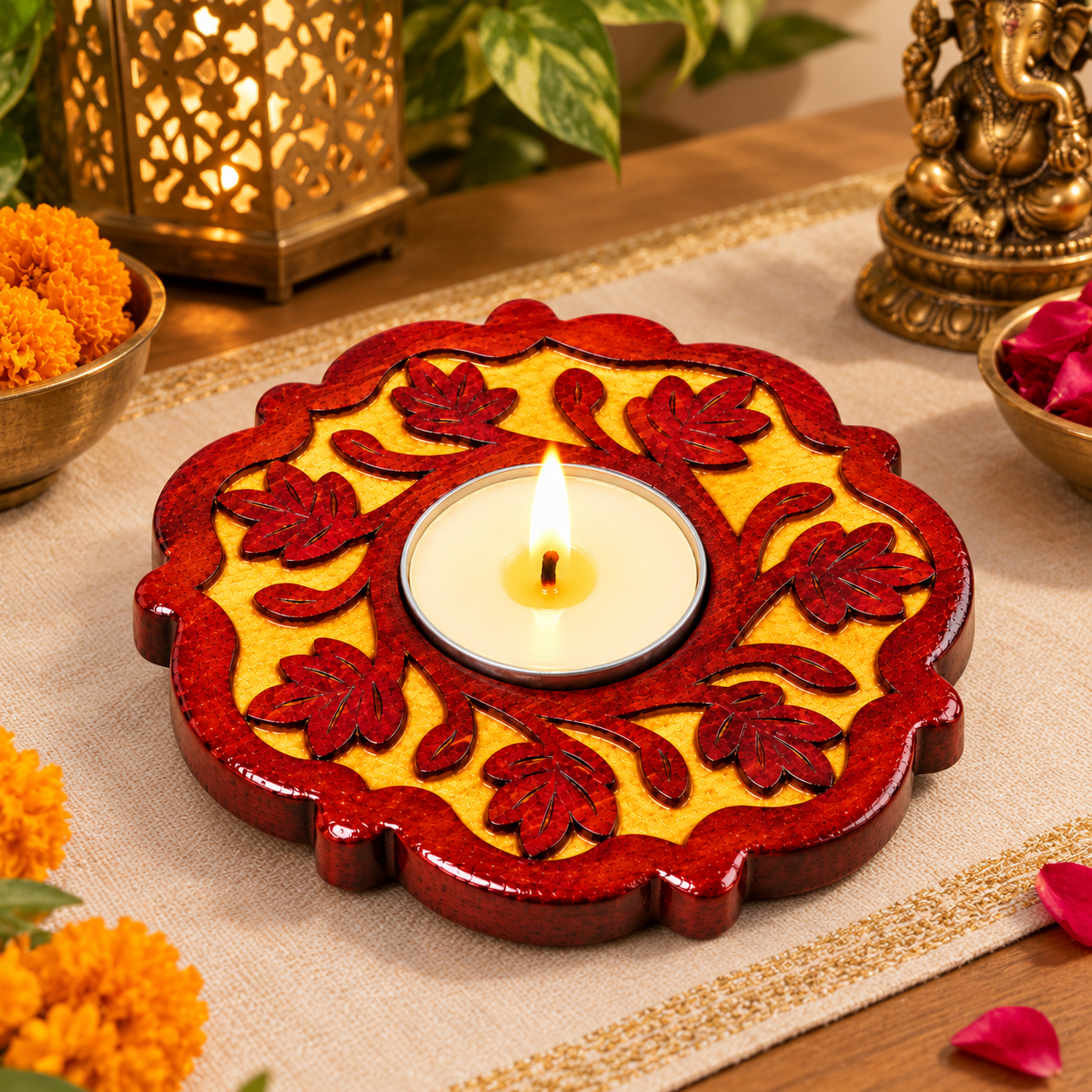 Wooden candle stand