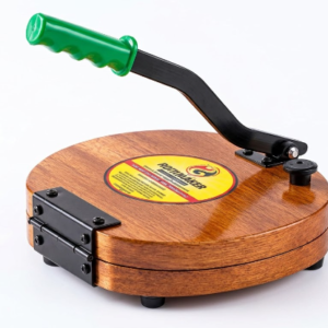 Wooden Roti Maker manual chapati press with sturdy wooden base and handle
