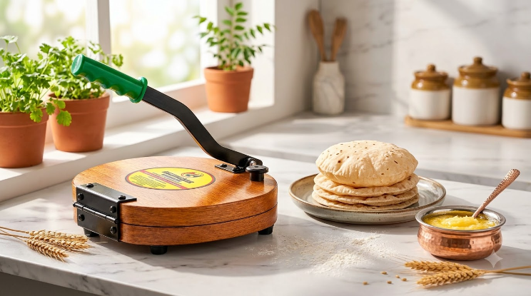 Wooden roti maker